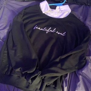 “Beautiful Soul” Black Sweater With Collar